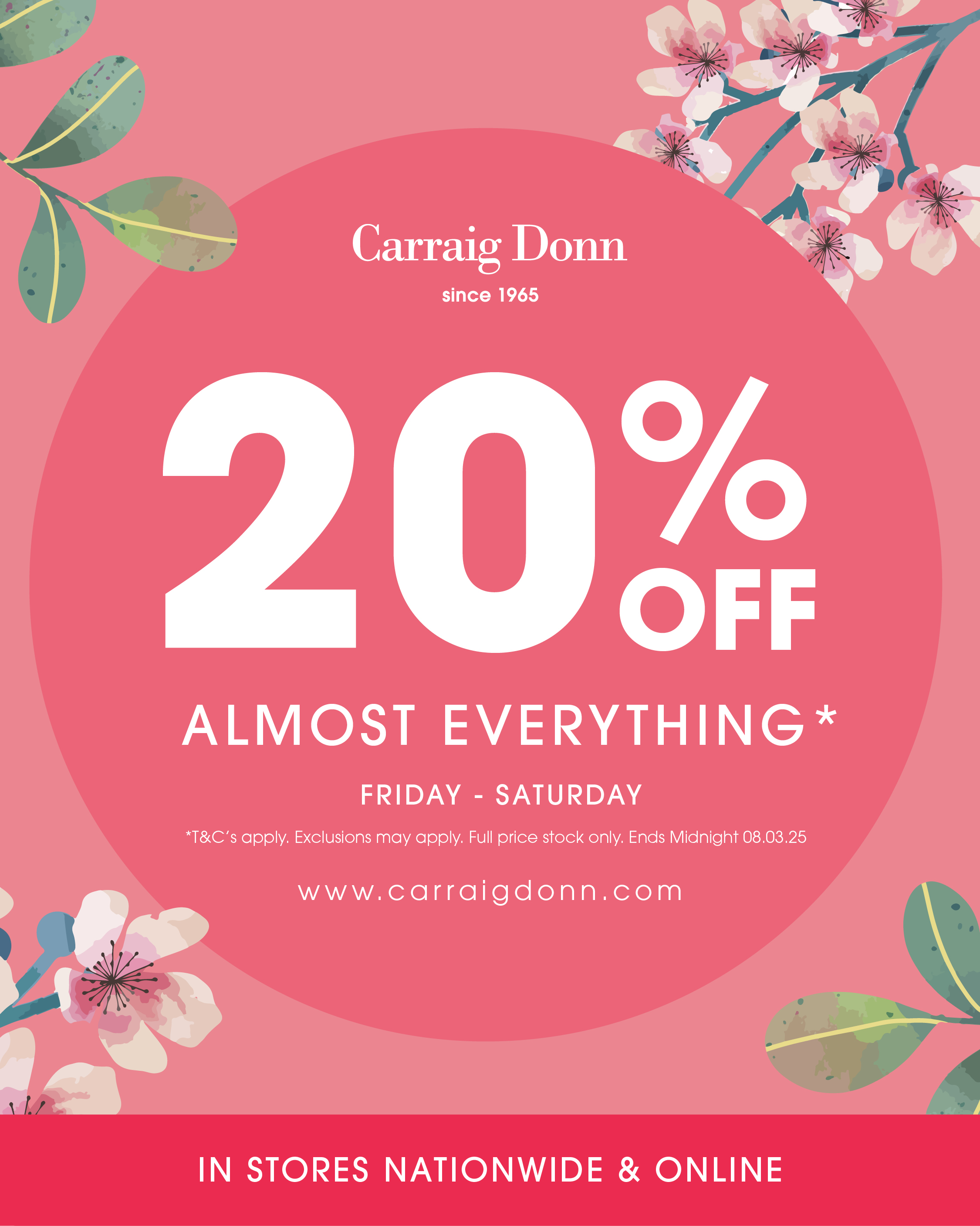 20% off almost everything at Carraig Donn this Friday and Saturday (7th & 8th March 2025) to celebrate International Women’s Day!