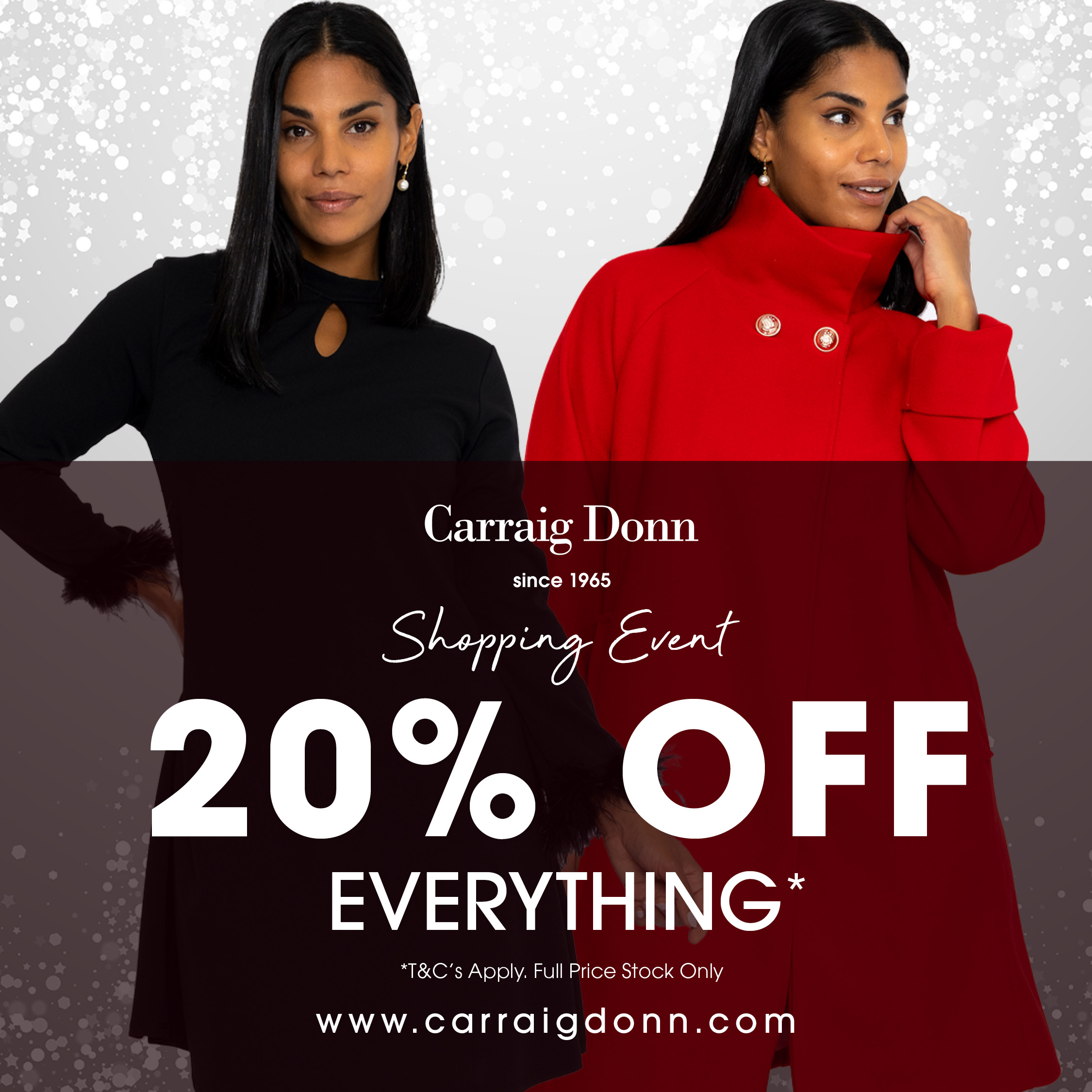 20% OFF EVERYTHING* SHOPPING EVENT NOW ON AT CARRAIG DONN!