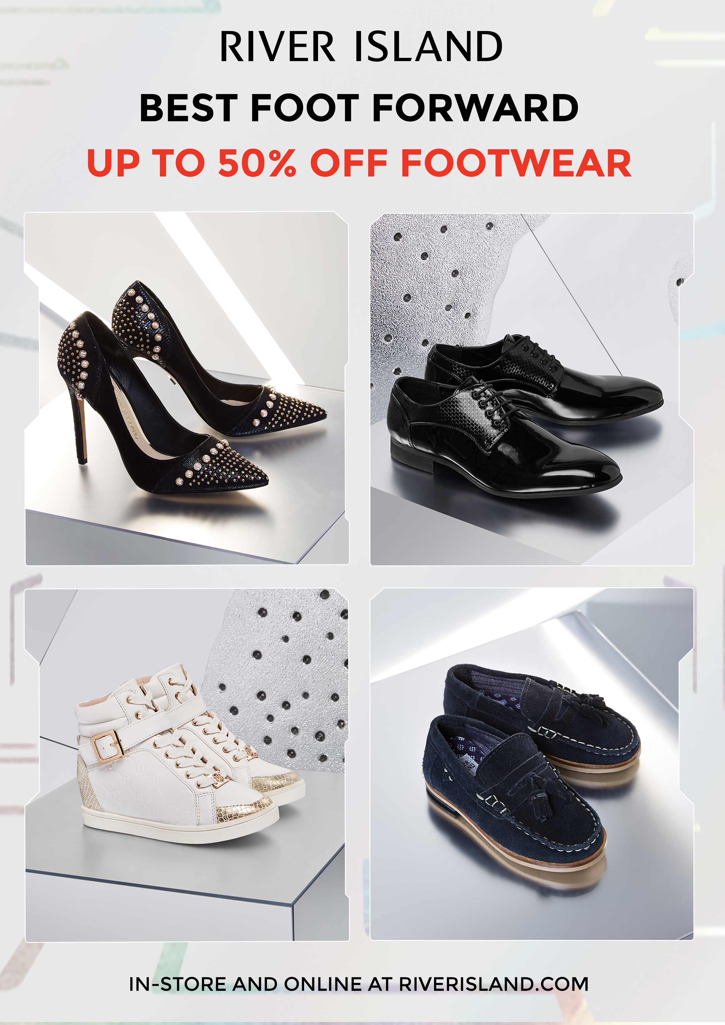Up to 50% OFF Footwear at River Island
