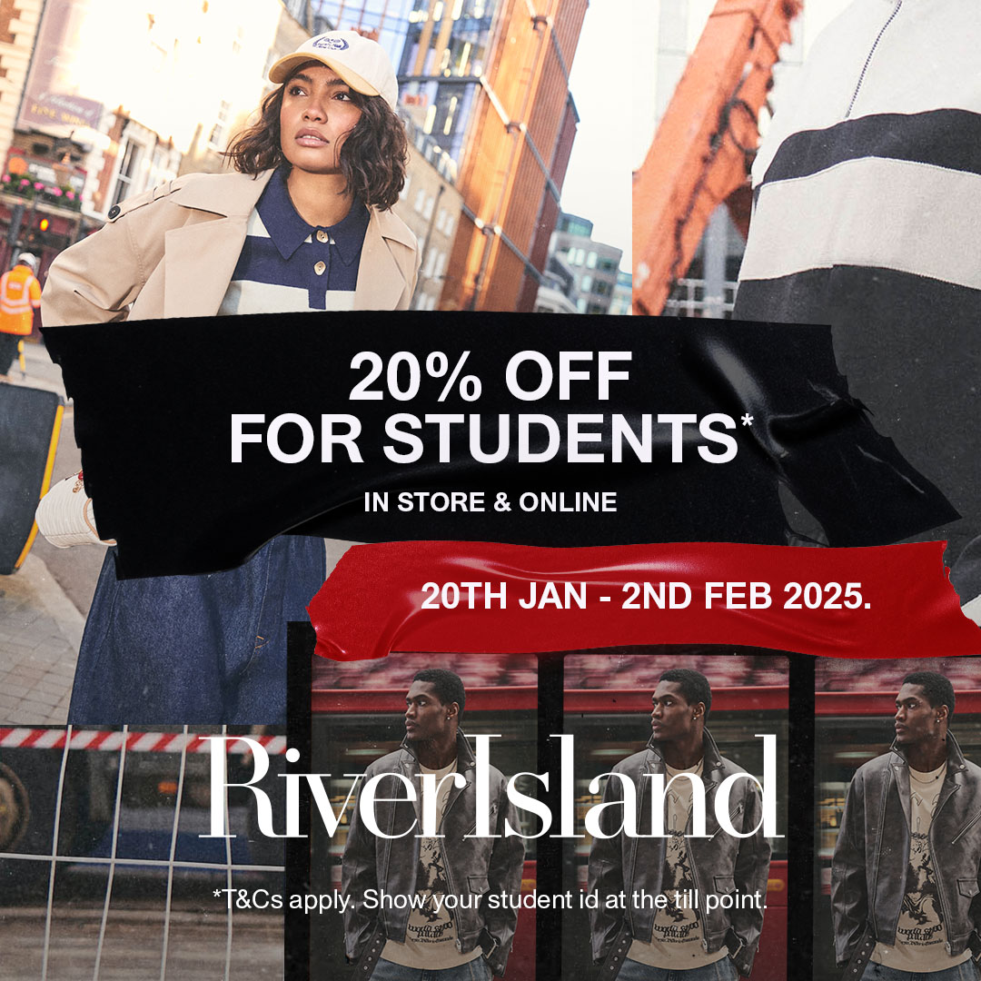 Get 20% OFF at River Island with their exclusive Student Booster Offer!