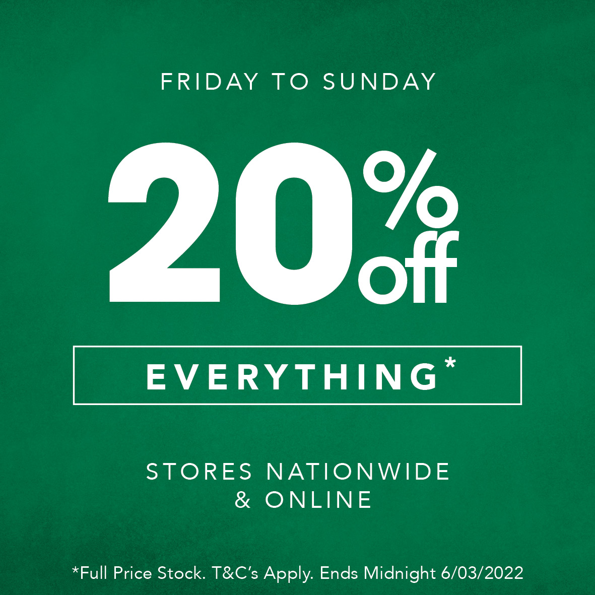 Carraig Donn’s 20% OFF Shopping Event is here!